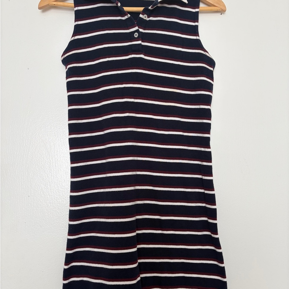 Brandy Melville Navy and White Striped Dress